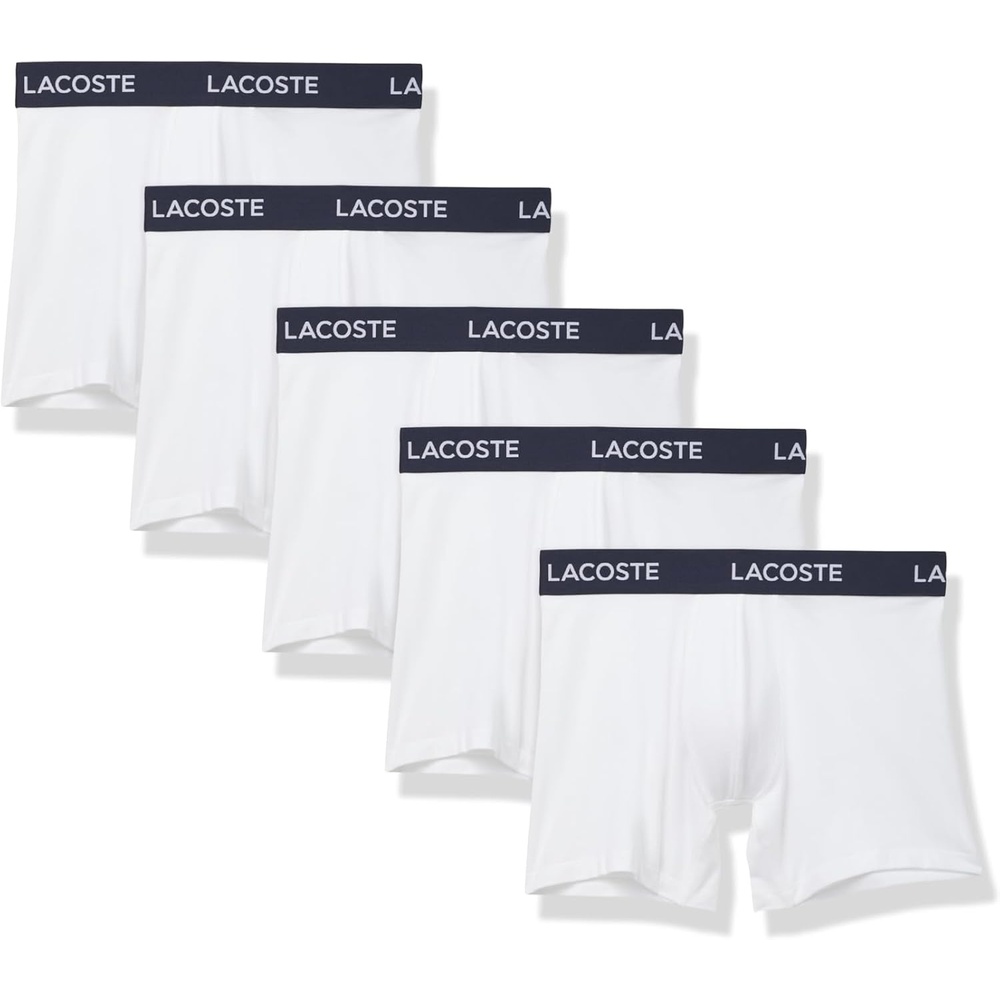 image:imageLacoste Mens Cotton Stretch Essentials Boxer Briefs 5packWhite