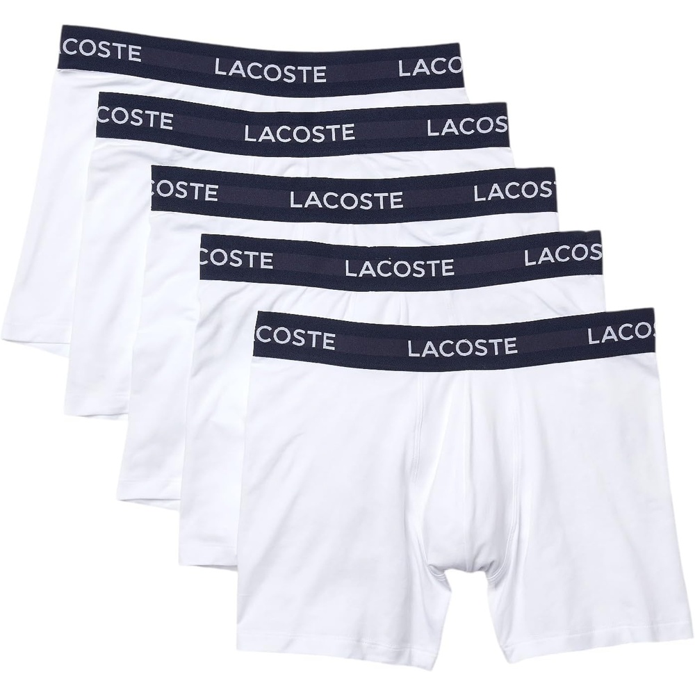 image:imageLacoste Mens Cotton Stretch Essentials Boxer Briefs 5packWhite New