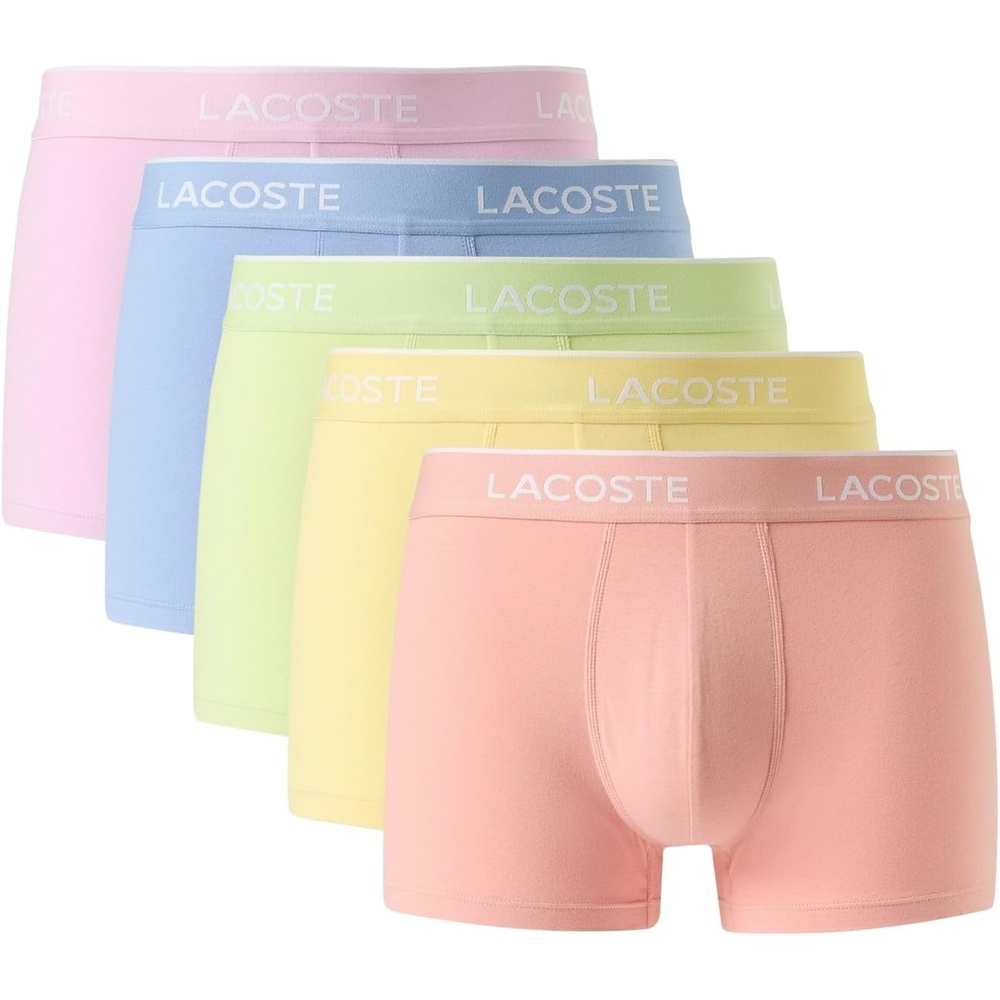 image:imageLacoste Mens Cotton Stretch Essentials Trunks 5packMiamiYellowSenchaAphylla