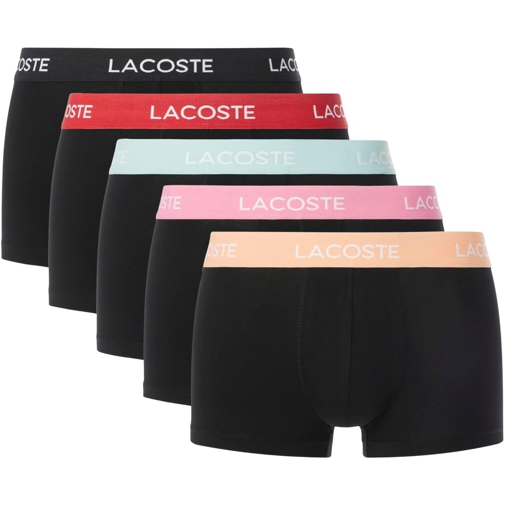 image:imageLacoste Mens Cotton Stretch Essentials Trunks 5packMulticolor