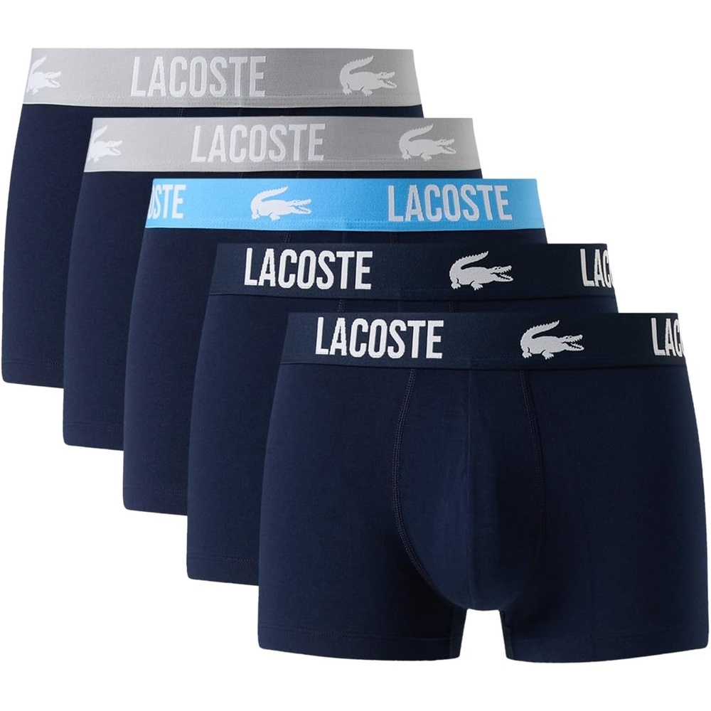 image:imageLacoste Mens Cotton Stretch Essentials Trunks 5packNavy BlueNavy BlueOverview
