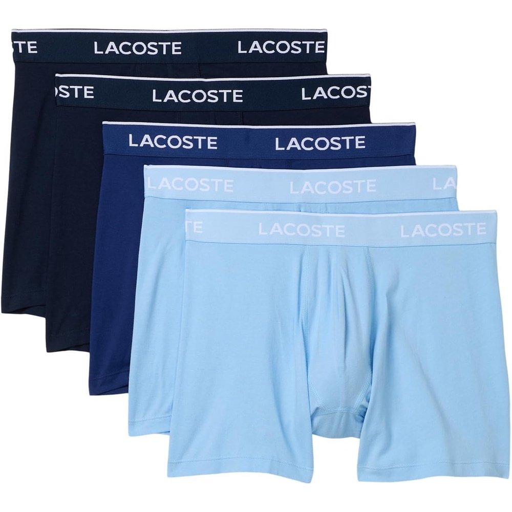 image:imageLacoste Mens Cotton Stretch Jersey Trunks 3 PackOverviewOverviewMethyleneNavy BlueNavy Blue