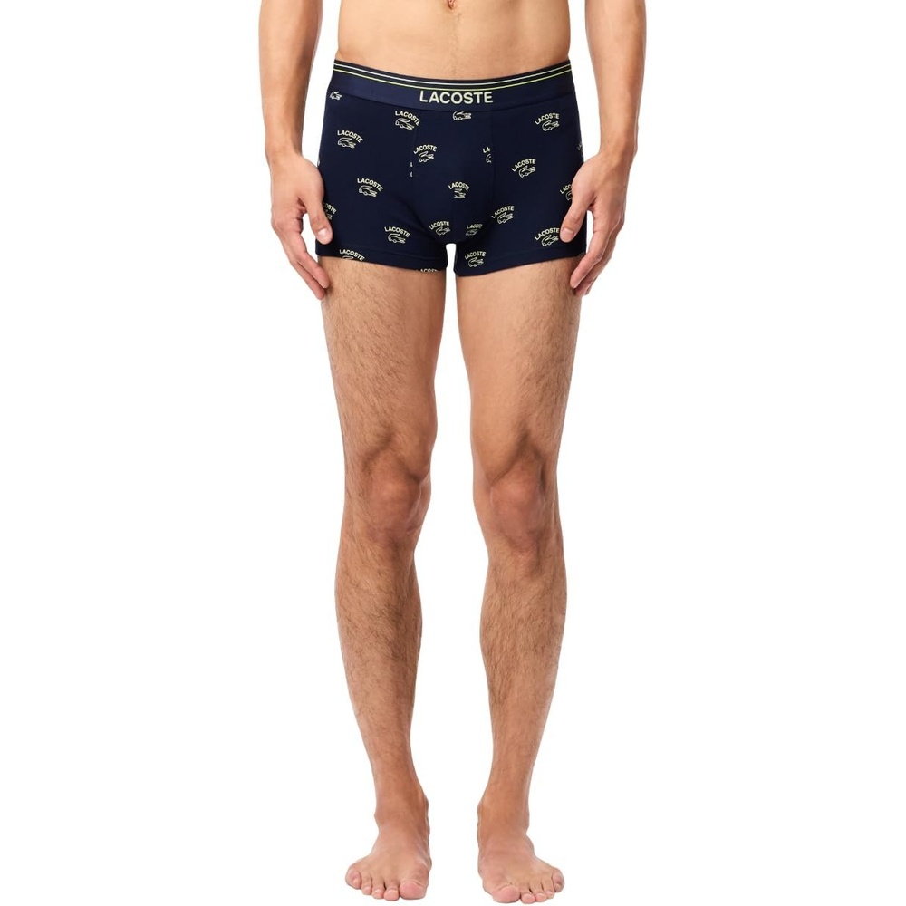 image:imageLacoste Mens Cotton Stretch Print Animation Boxer BriefsNavy BluePollenFirefly