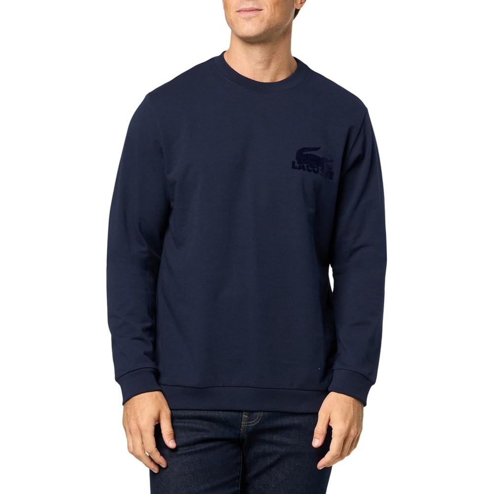 image:imageLacoste Mens Mens Cotton Fleece Indoor SweatshirtNavy Blue