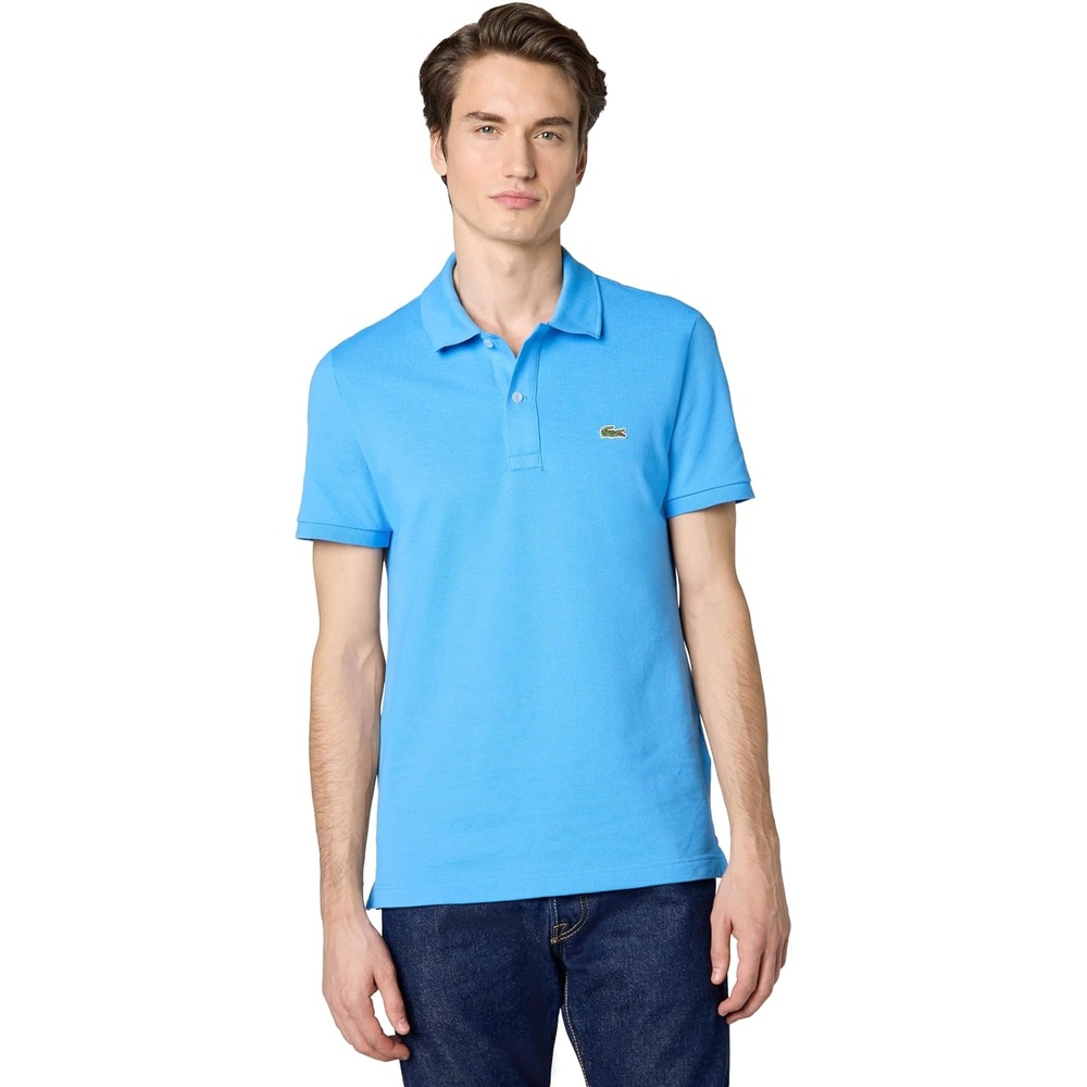 image:imageLacoste Mens Petit Piqu Slim Fit Polo ShirtArgentine Blue