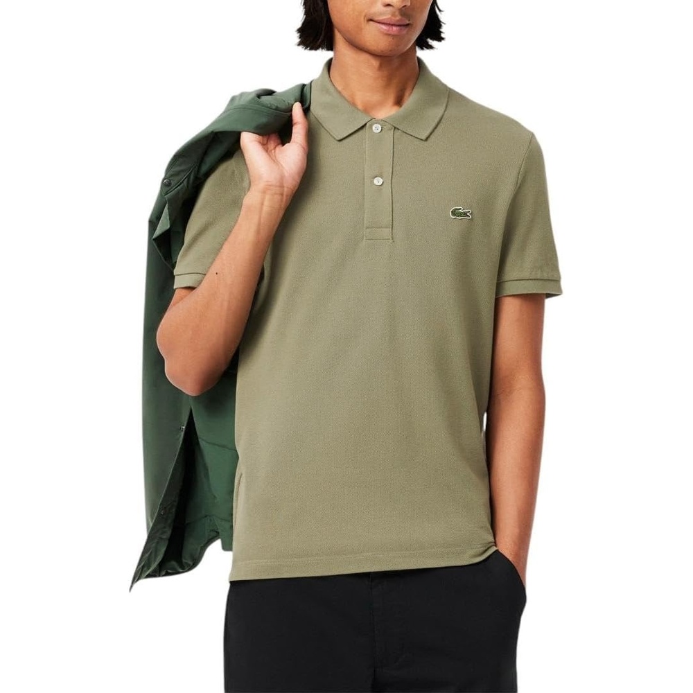 image:imageLacoste Mens Petit Piqu Slim Fit Polo ShirtKhaki