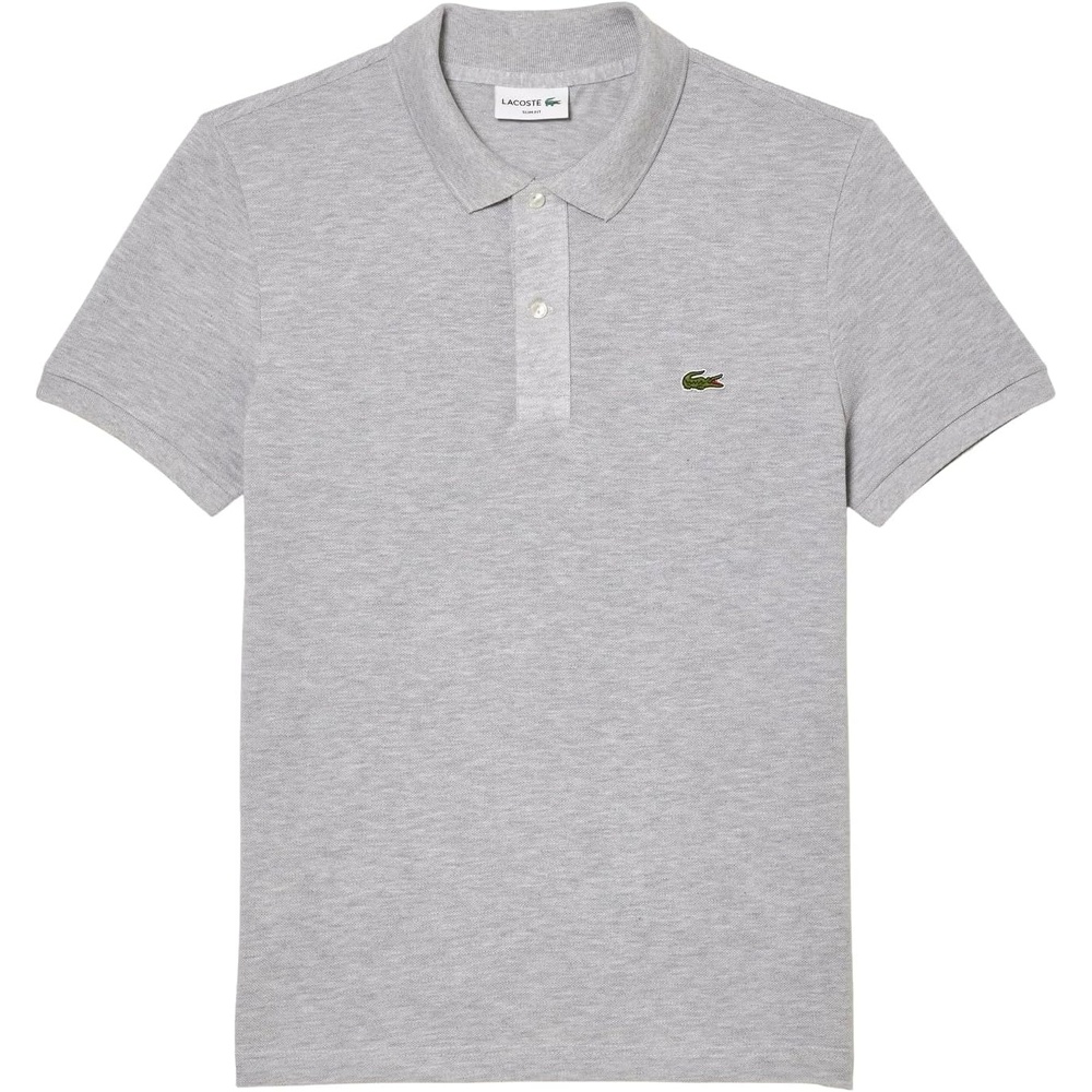 image:imageLacoste Mens Petit Piqu Slim Fit Polo ShirtSilver Chine