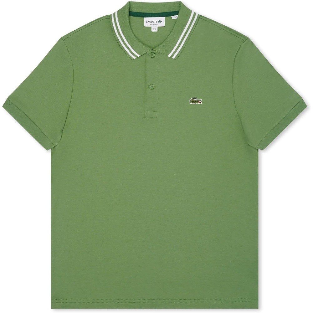 image:imageLacoste Mens Regular Fit Cotton Pima Interlock Polo ShirtLambs Lettuce