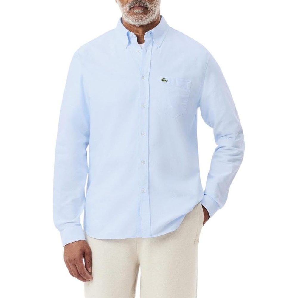 image:imageLacoste Mens Regular Fit Oxford ShirtWhiteOverview