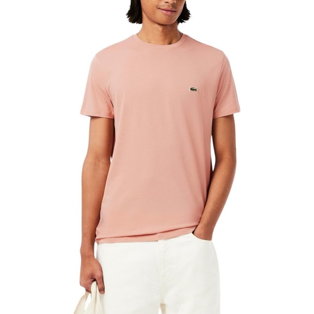 image:imageLacoste Mens Short Sleeve Pima Jersey Crew Neck TeeBrown
