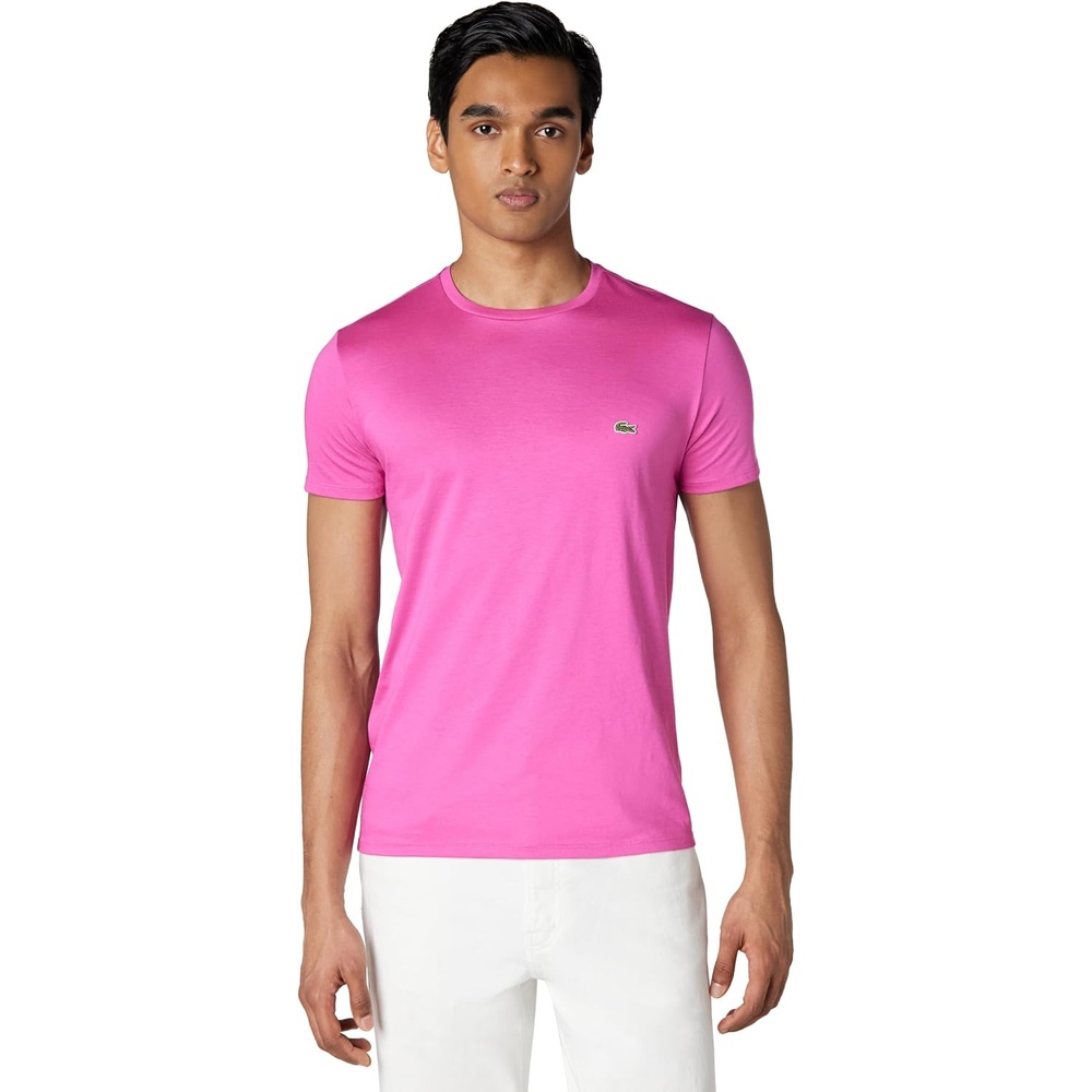 image:imageLacoste Mens Short Sleeve Pima Jersey Crew Neck TeeMalva