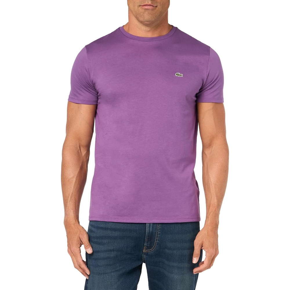image:imageLacoste Mens Short Sleeve Pima Jersey Crew Neck TeeMauveglow