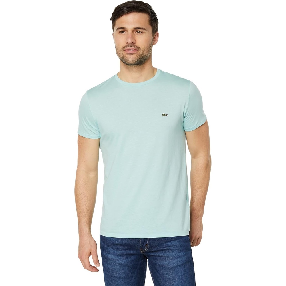 image:imageLacoste Mens Short Sleeve Pima Jersey Crew Neck TeePastille Mint