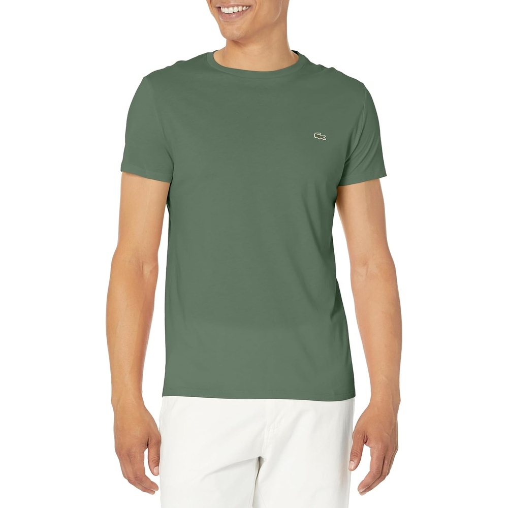 image:imageLacoste Mens Short Sleeve Pima Jersey Crew Neck TeeSequoia