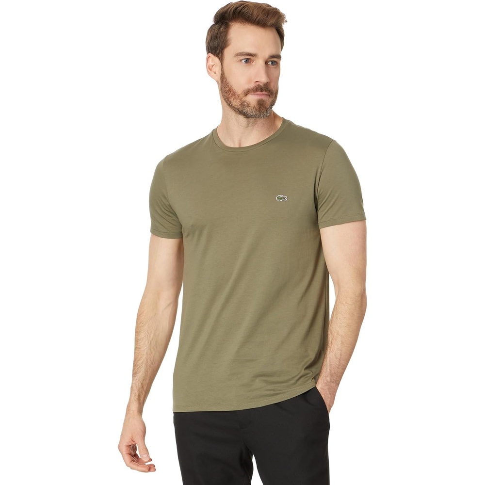 image:imageLacoste Mens Short Sleeve Pima Jersey Crew Neck TeeTank Green