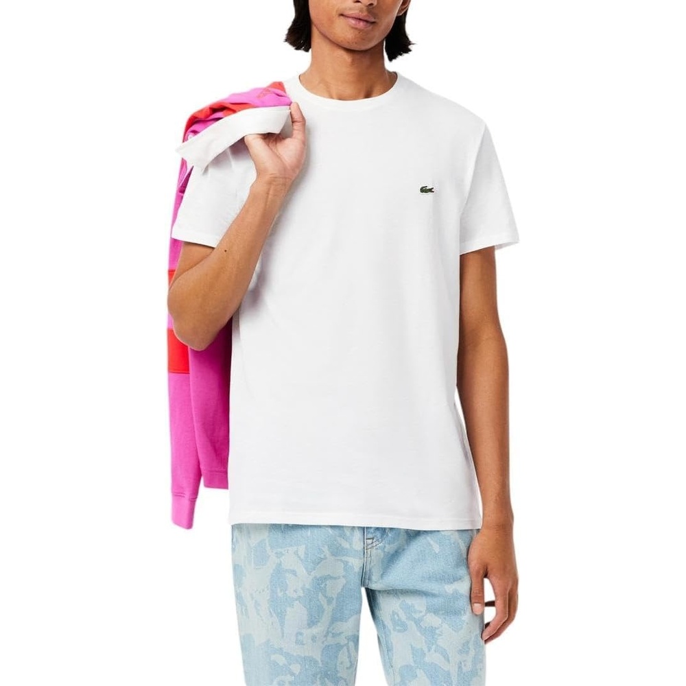 image:imageLacoste Mens Short Sleeve Pima Jersey Crew Neck TeeWhite
