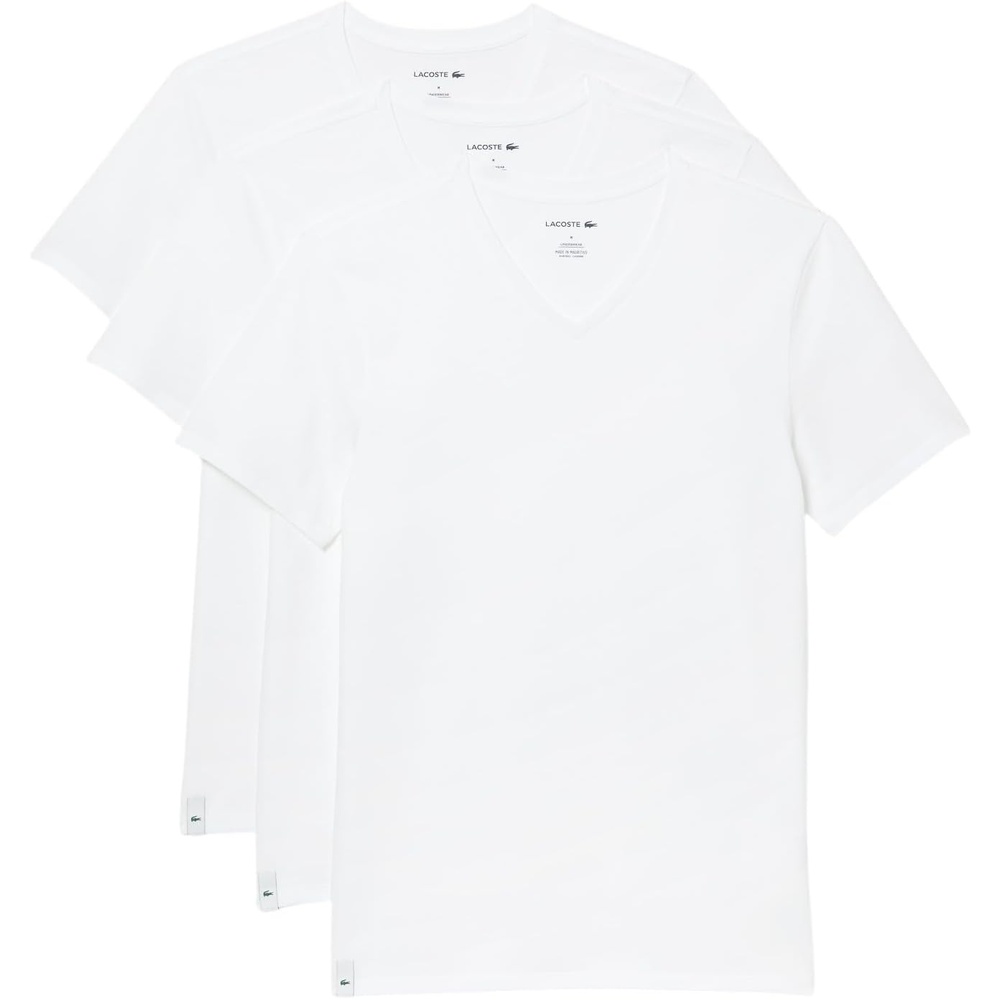 image:imageLacoste Mens Slim Fit Vneck Undershirt 3packWhite