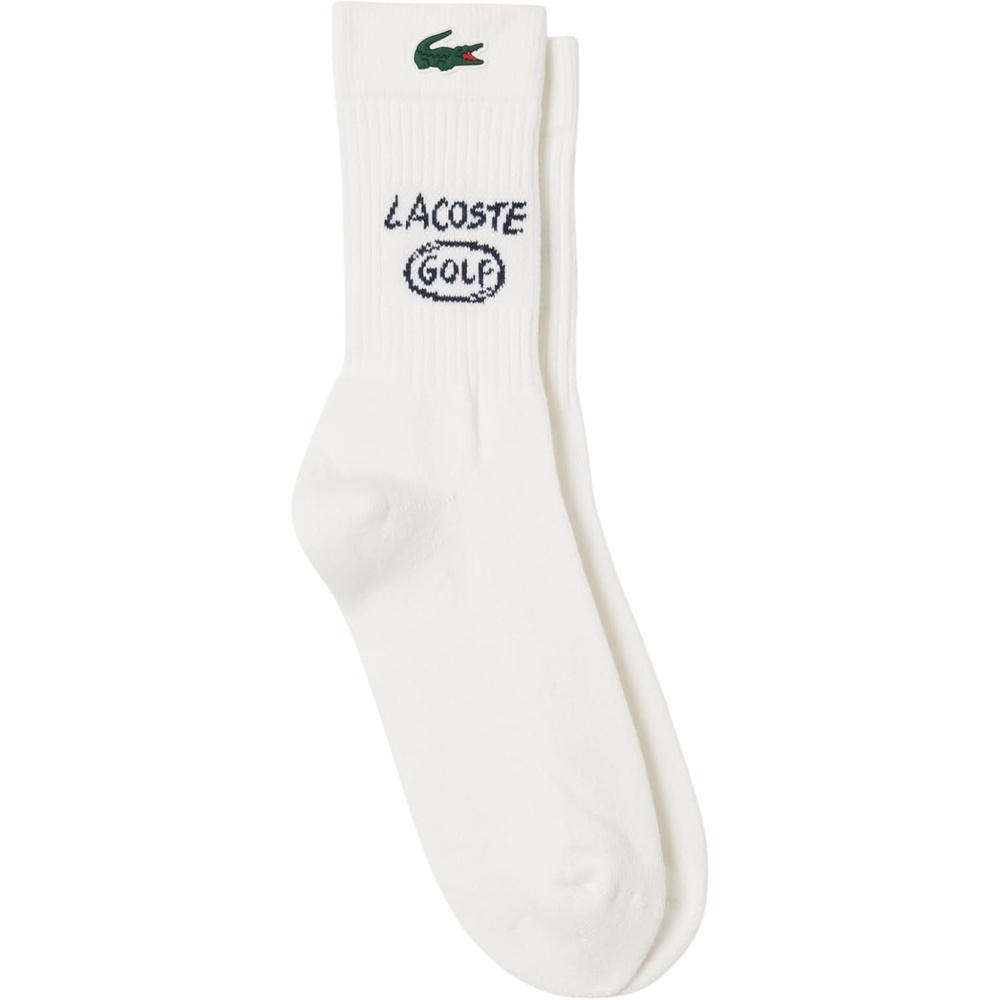 image:imageLacoste Mens Sport Boucl Cotton Golf SocksWhite Navy Blue