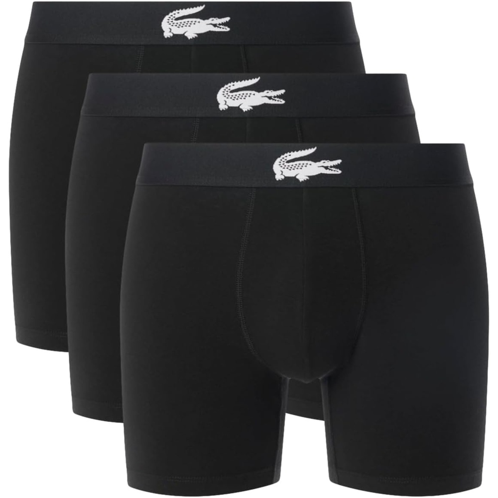 image:imageLacoste Mens Stretch Jersey Boxer Briefs 3packBlack