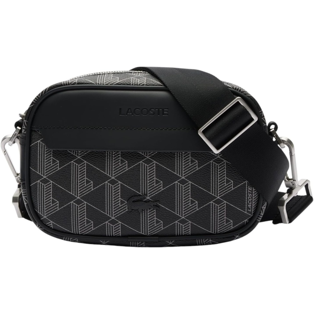 image:imageLacoste Mens The Blend Small Monogram Canvas Crossbody Bag Black One Size