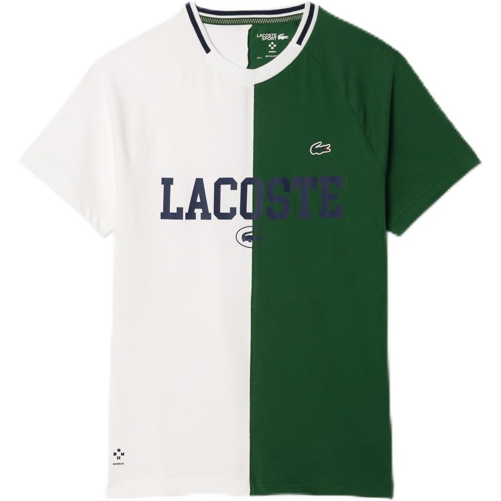 image:imageLacoste Mens Ultra Dry Piqu Tennis TShirtWhiteGreen