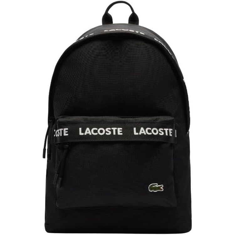 image:imageLacoste Unisex Neocroc Seasonal Backpack Tape Viennois Beige One SizeTape Black