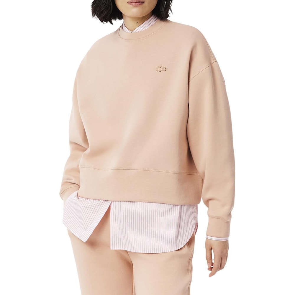 image:imageLacoste Womens Back Print Oversized SweatshirtLatte