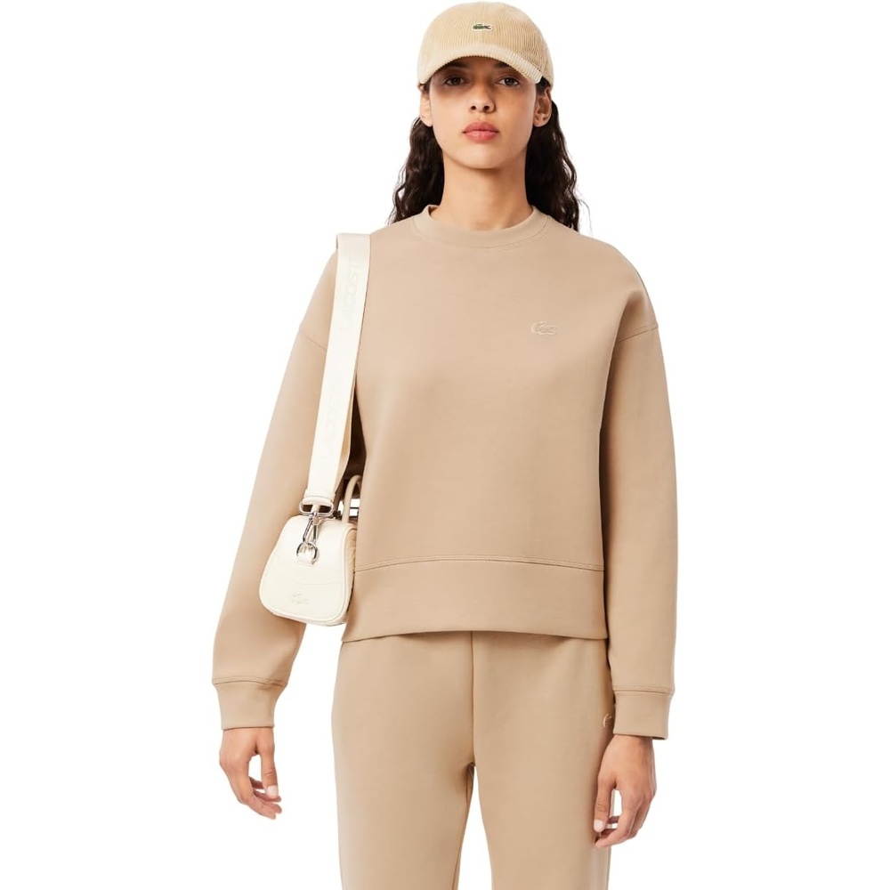 image:imageLacoste Womens Back Print Oversized SweatshirtViennese Beige