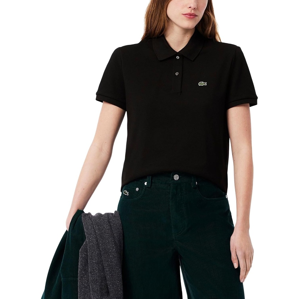 image:imageLacoste Womens Classic Fit Short Sleeve Petit Piqu PoloBlack