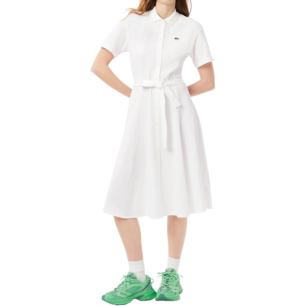 image:imageLacoste Womens Flared Mini Pique Polo DressWhite