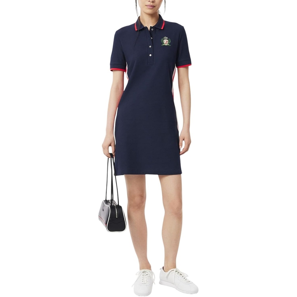 image:imageLacoste Womens Made in France Slim Fit Polo DressNavy Blue