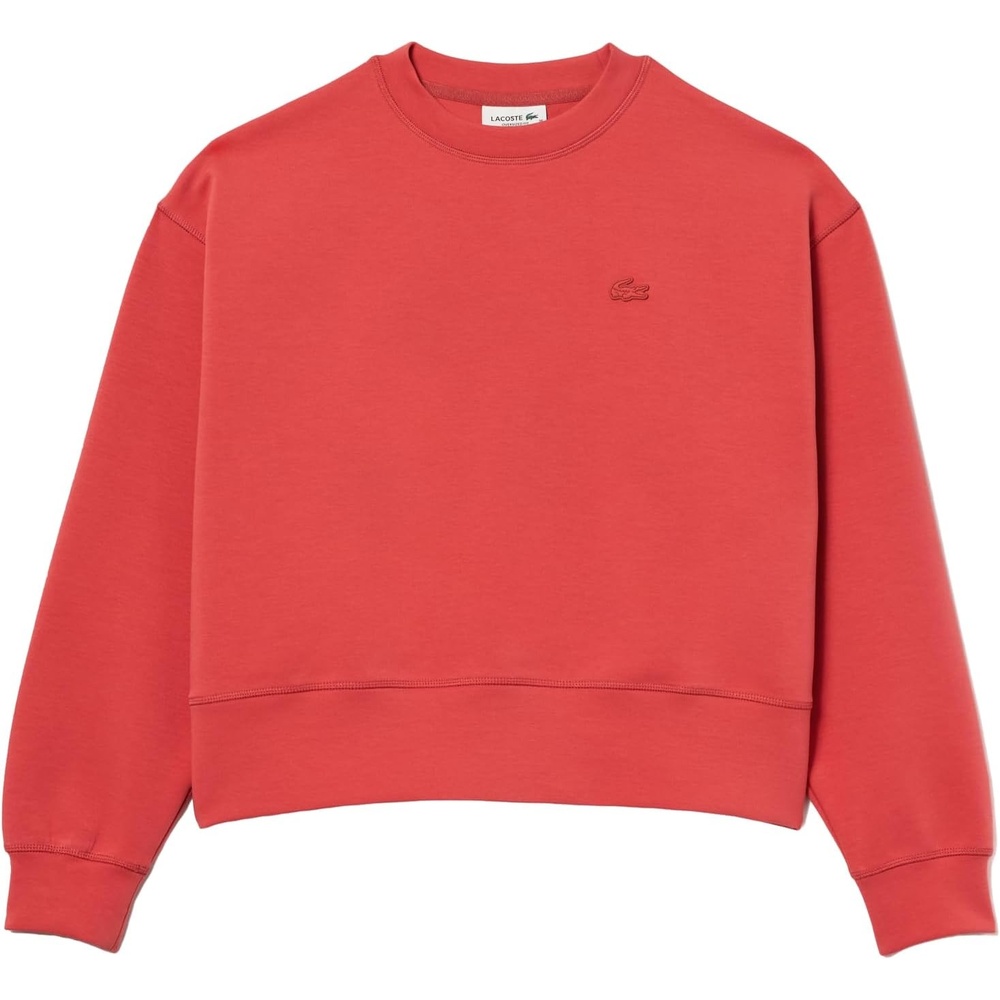 image:imageLacoste Womens Oversized Cotton SweatshirtSierra Red