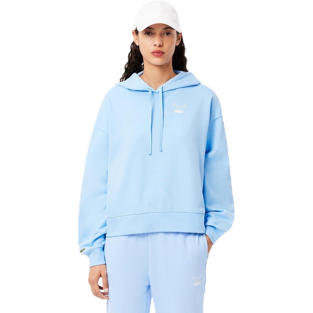 image:imageLacoste Womens Oversized Logo HoodieClassic Blue