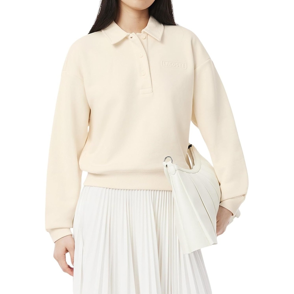 image:imageLacoste Womens Polo Collar SweatshirtOffwhite