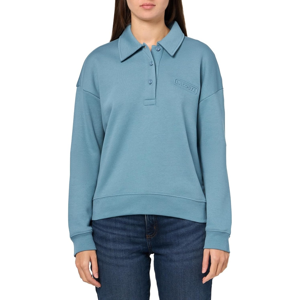 image:imageLacoste Womens Polo Collar SweatshirtShark Grey