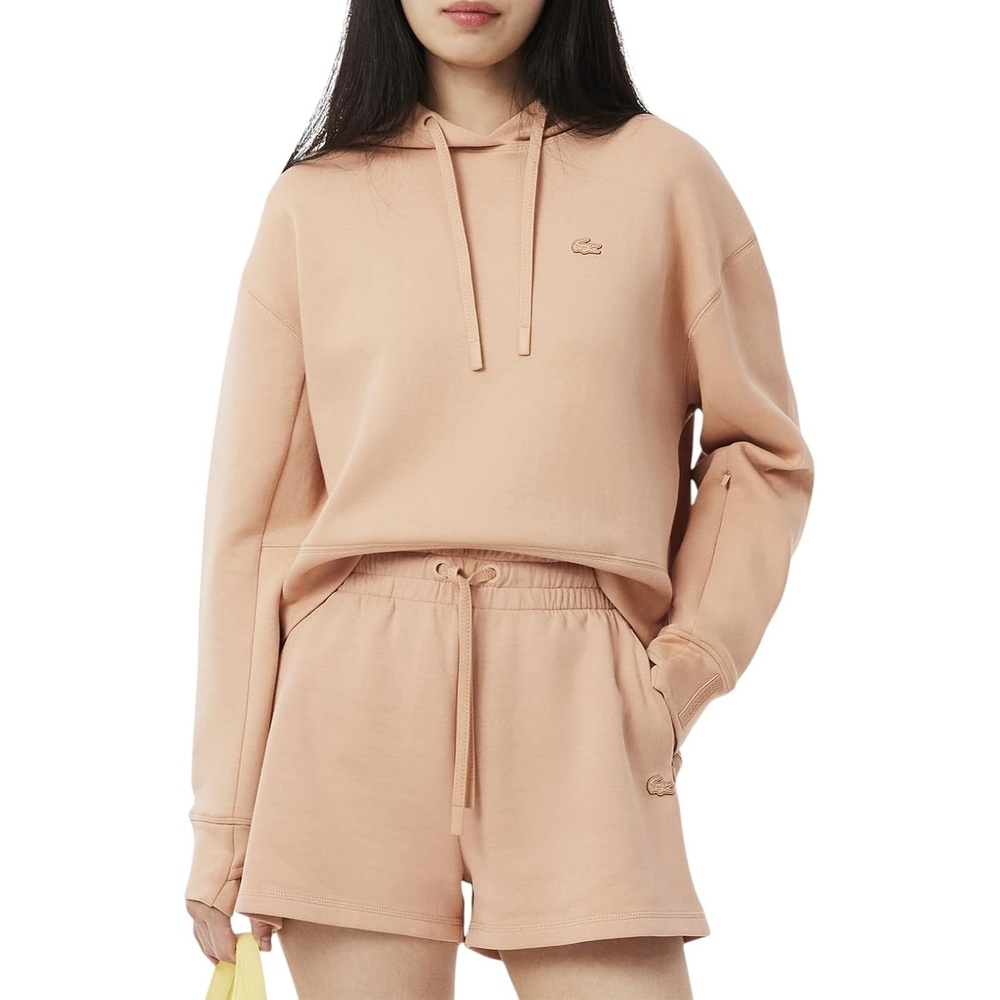 image:imageLacoste Womens Short Cut Cotton HoodieLatte