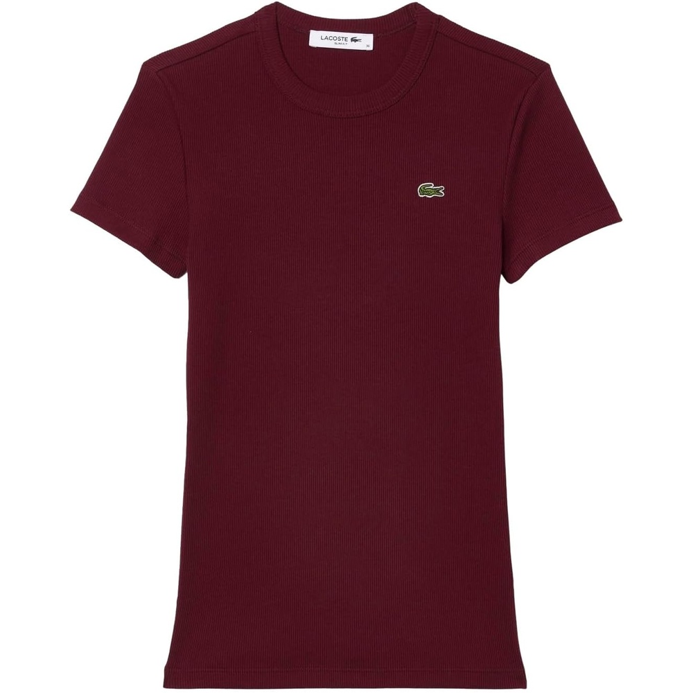 image:imageLacoste Womens Slim Fit Ribbed Cotton TshirtZin