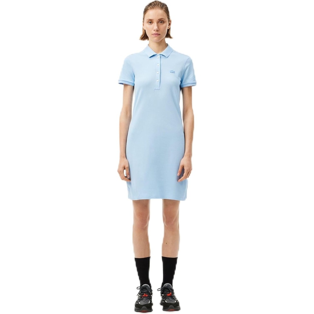 image:imageLacoste Womens Slim Fit Stretch Petit Piqu Polo DressClassic Blue