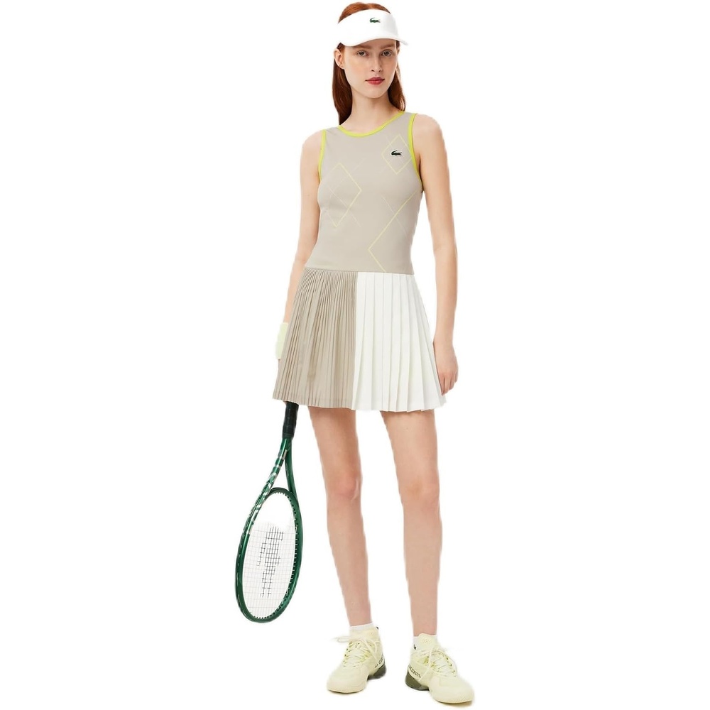 image:imageLacoste Womens Sport Ultra Dry Tennis Dress with Removable LinerHammamWhiteFirefly