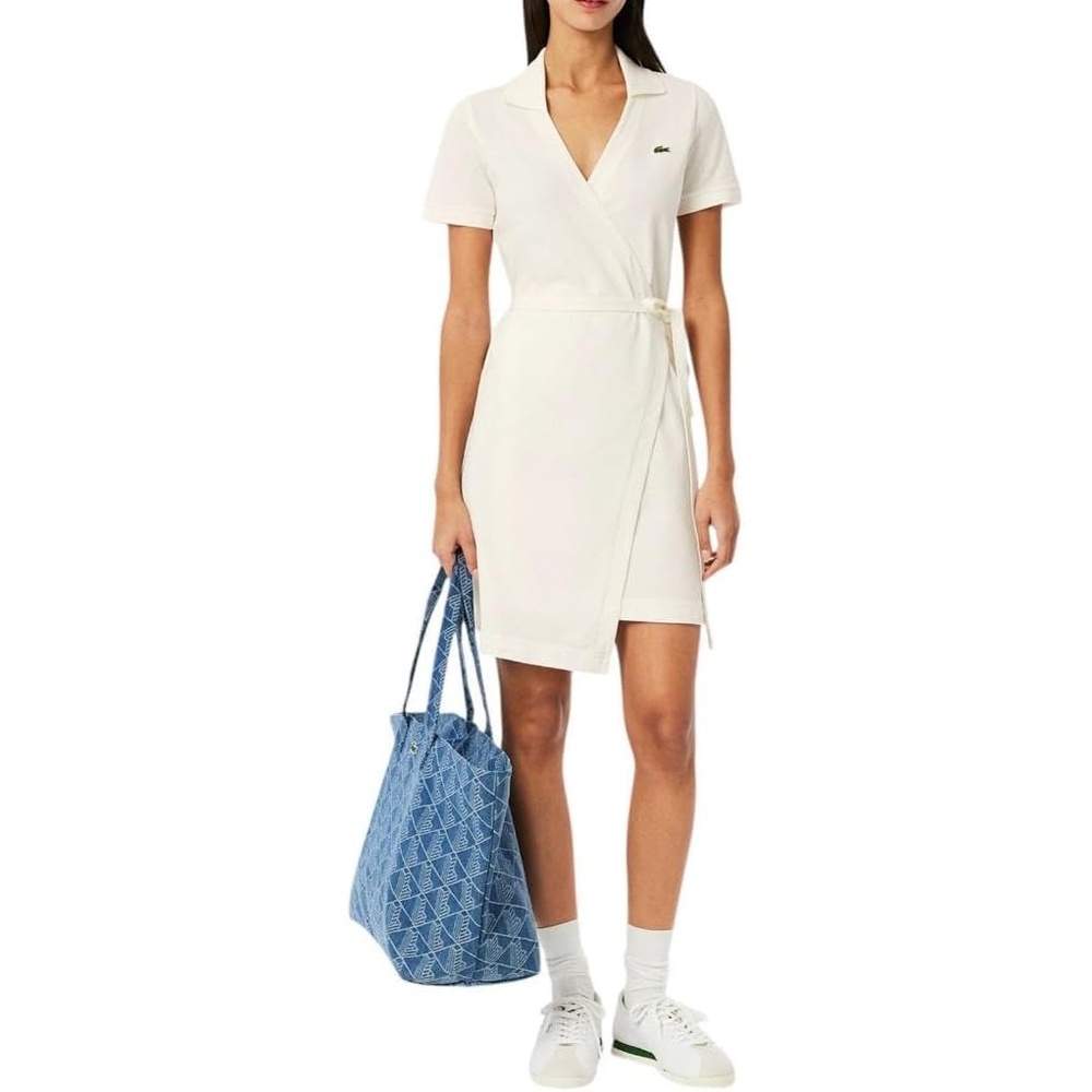 image:imageLacoste Womens Stretch Mini Pique Wrap DressFlour