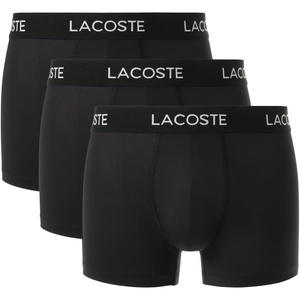 Lacoste 3-Pack All Over Print Active Microfiber Trunks(Black With Black Waistbands)