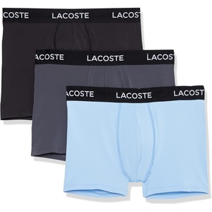 Lacoste 3-Pack All Over Print Active Microfiber Trunks(Black/Sky Mist/Graphite)