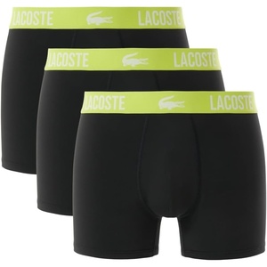 Lacoste 3-Pack All Over Print Active Microfiber Trunks(Graphite With Black/Bright Lime Waistbands)