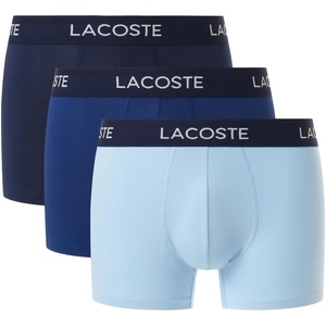 Lacoste 3-Pack All Over Print Active Microfiber Trunks(Navy Blue/Deep Ocean/Tropical Blue (New))