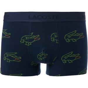 Lacoste 3-Pack All Over Print Active Microfiber Trunks(Navy Blue/Light Green/Red)