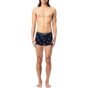 Lacoste 3-Pack All Over Print Active Microfiber Trunks(Navy Blue/Pollen/Firefly)