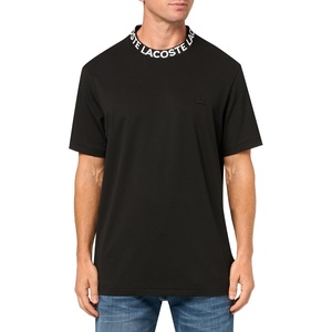 Lacoste Cotton Jersey Signature Print T-Shirt(Black)