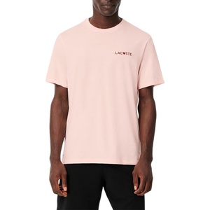 Lacoste Cotton Jersey Signature Print T-Shirt(Dog Rose/Ladybird)