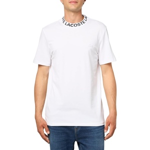Lacoste Cotton Jersey Signature Print T-Shirt(White)