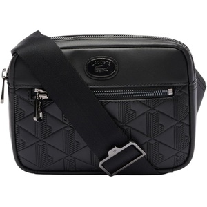 Lacoste Embossed Monogram Shoulder Bag(Black)
